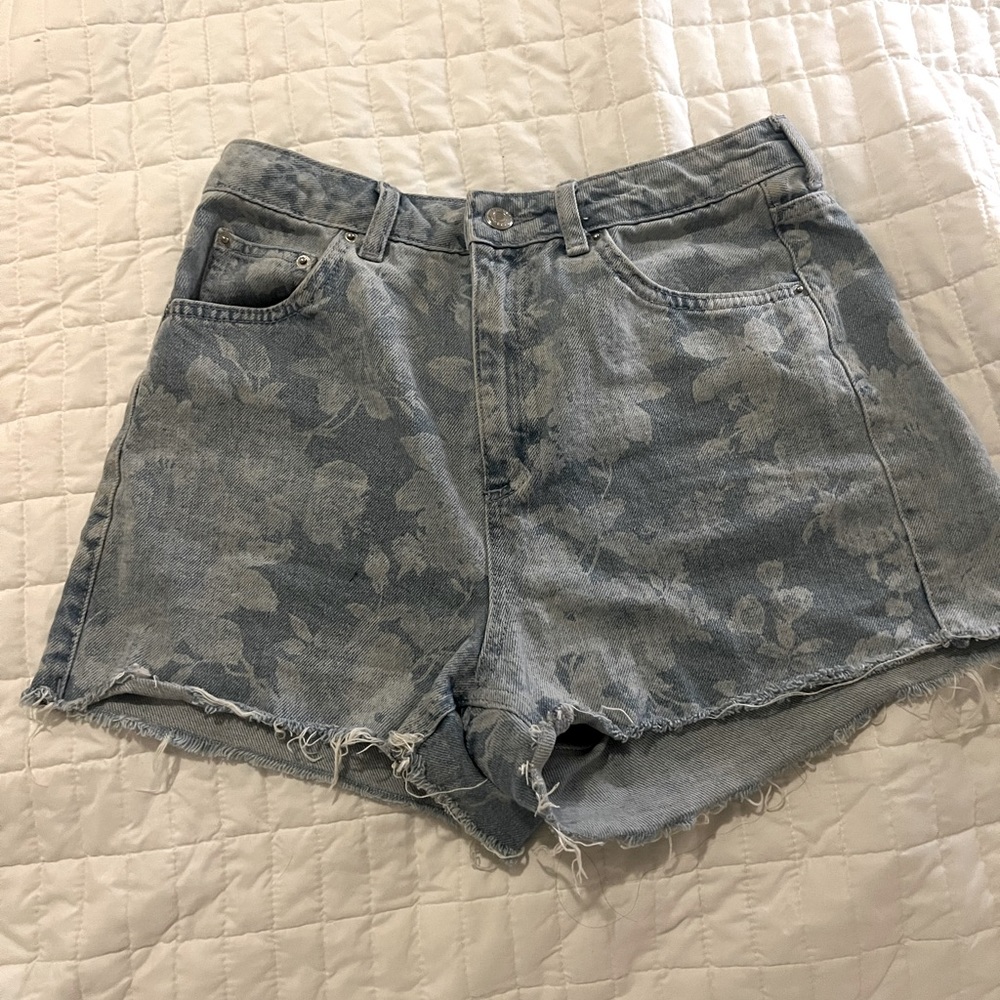 Topshop floral moto mom jeans, size 6
